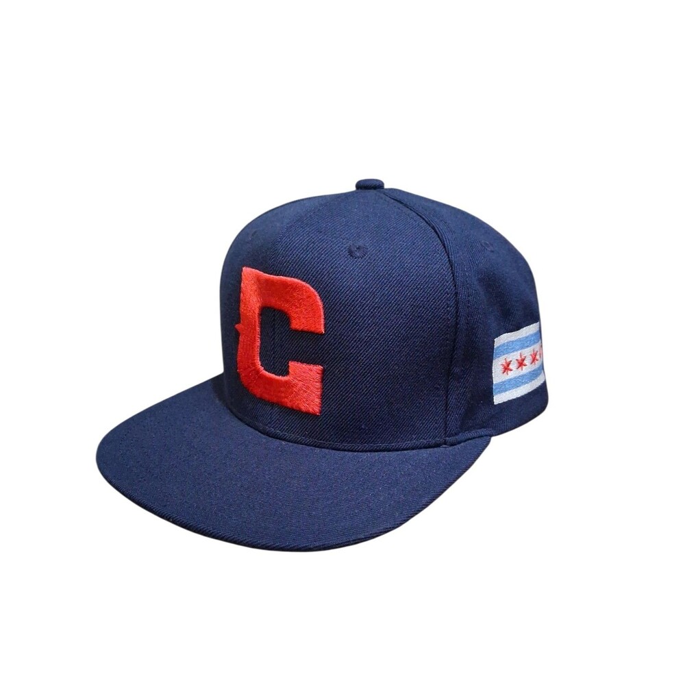 Mitchell & Ness Chicago Cubs Snapback Hat Navy Red C Chicago Flag MLB.